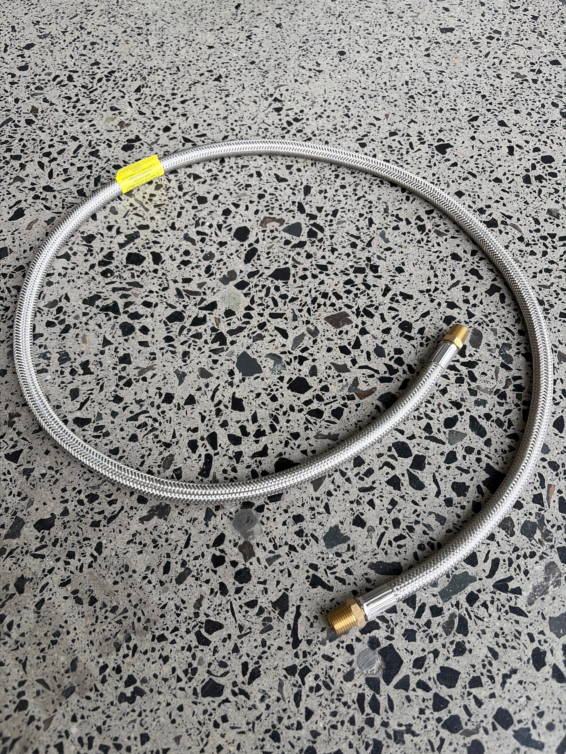Gas hose 1250mm long 1/4M BSP x 1/4M BSP