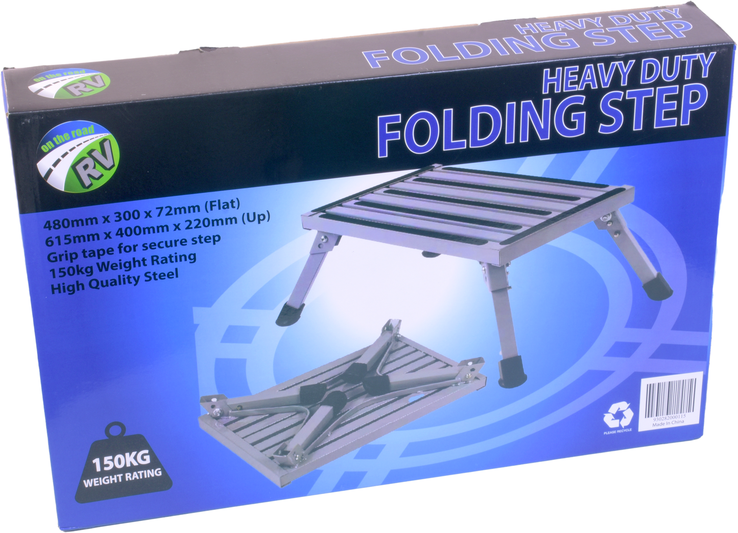 On the Road Steel Folding Step with anti slip