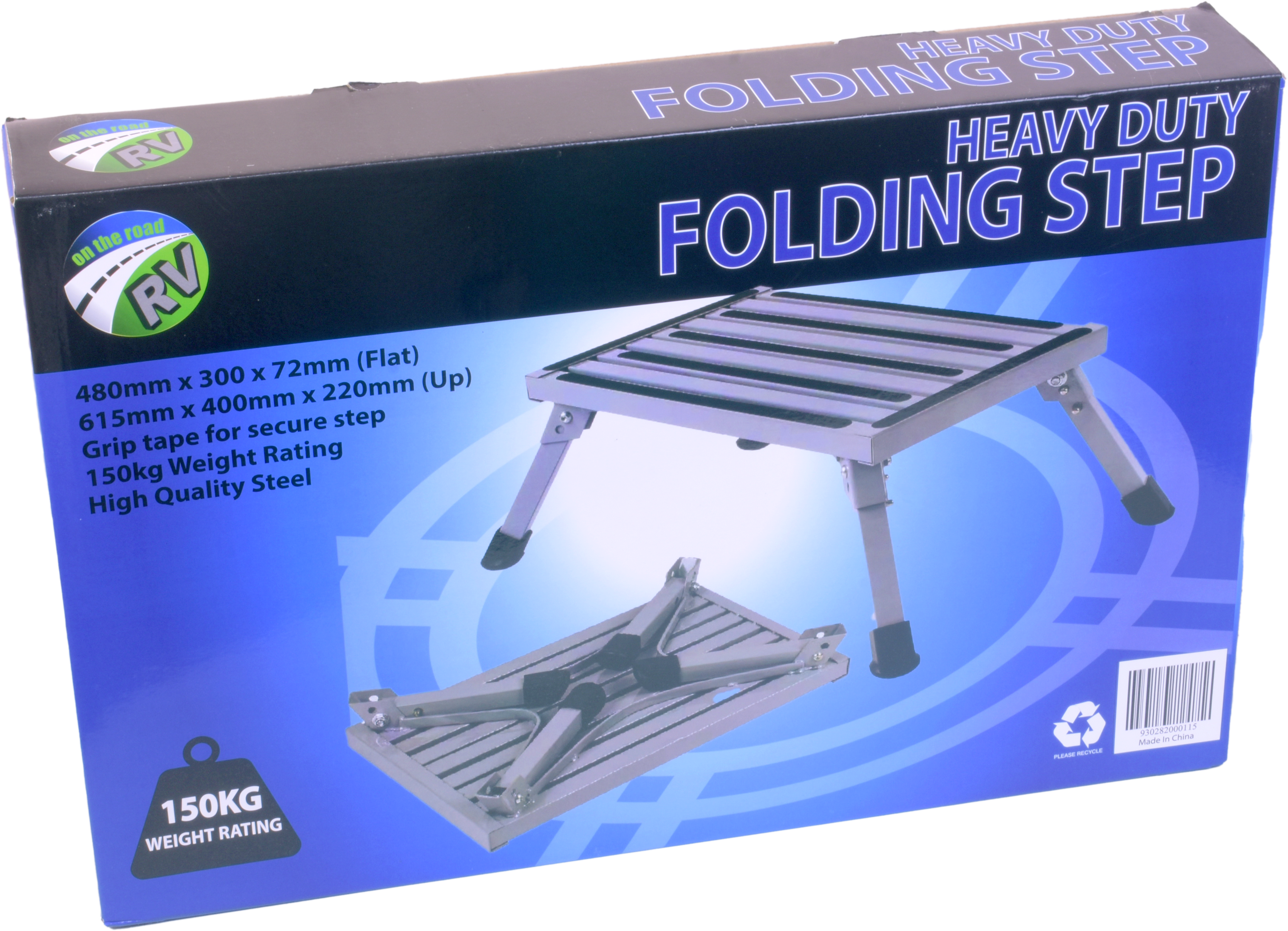 On the Road Steel Folding Step with anti slip