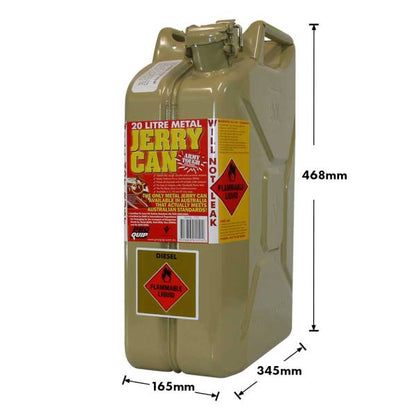 Proquip 20lt JerryCan Olive Yellow Dimensions